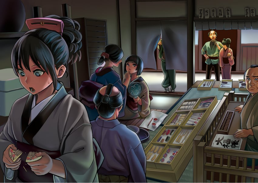 zantetsu, retsu, and kotetsu (original) drawn by ichiren_takushou