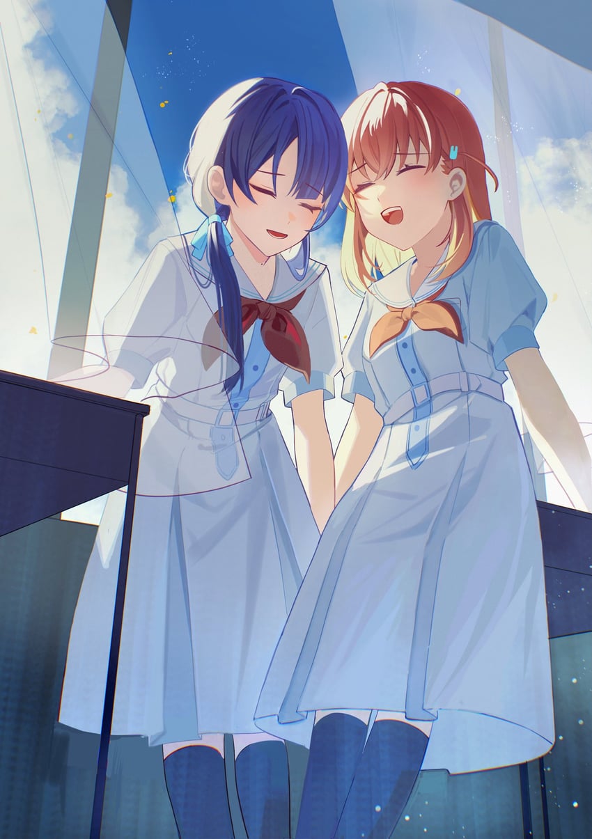 hinoshita kaho and murano sayaka (love live! and 1 more) drawn by dkou
