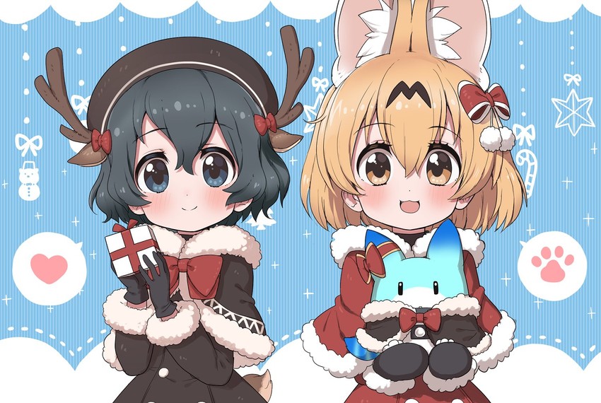 serval, kaban, and lucky beast (kemono friends) drawn by ransusan