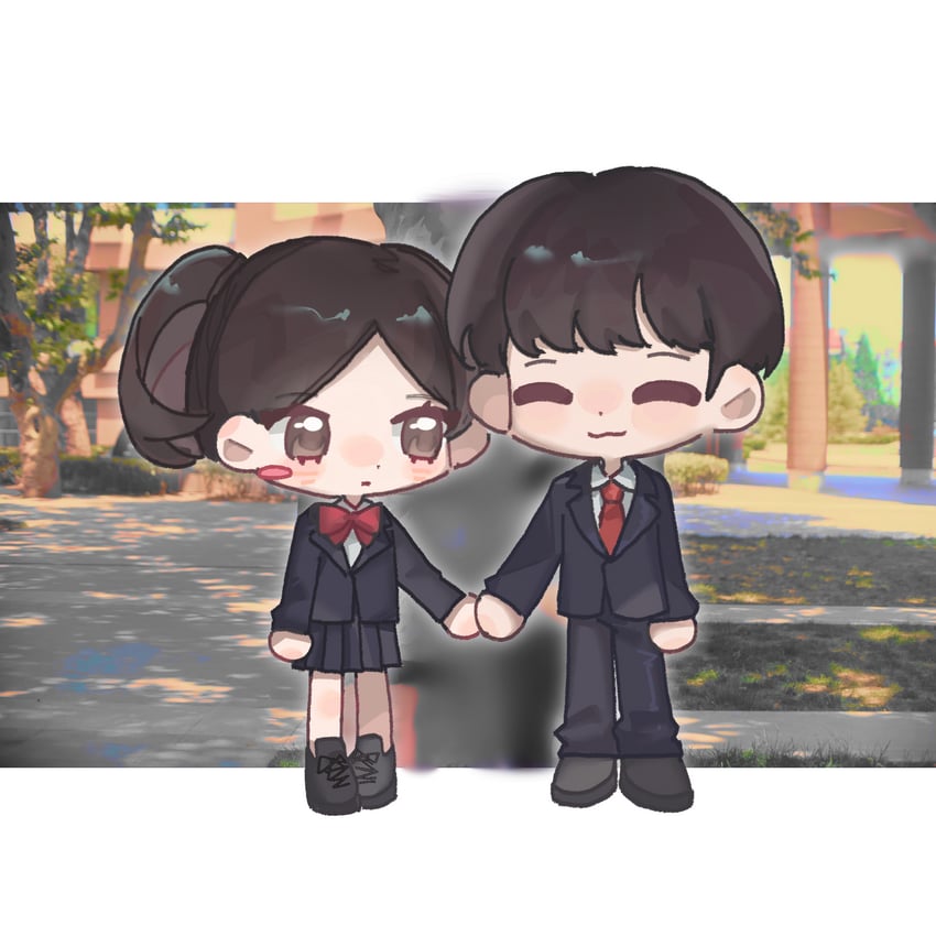 yu zhou zhou and lin yang (my huckleberry friends) drawn by qianwa_shi_biao