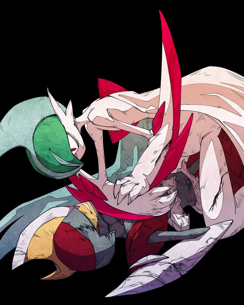 gallade, bisharp, and mega gallade (pokemon) drawn by umi-be-to