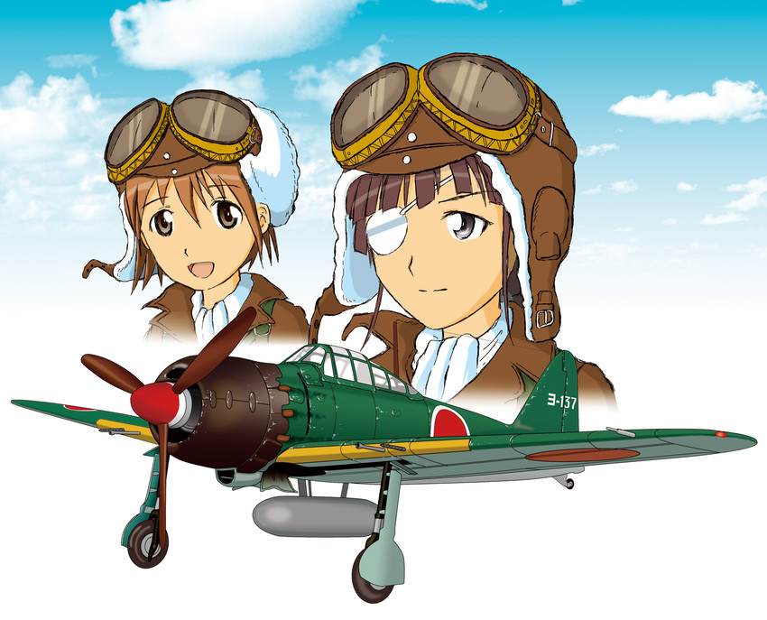 miyafuji yoshika and sakamoto mio (world witches series and 1 more) drawn by squadron