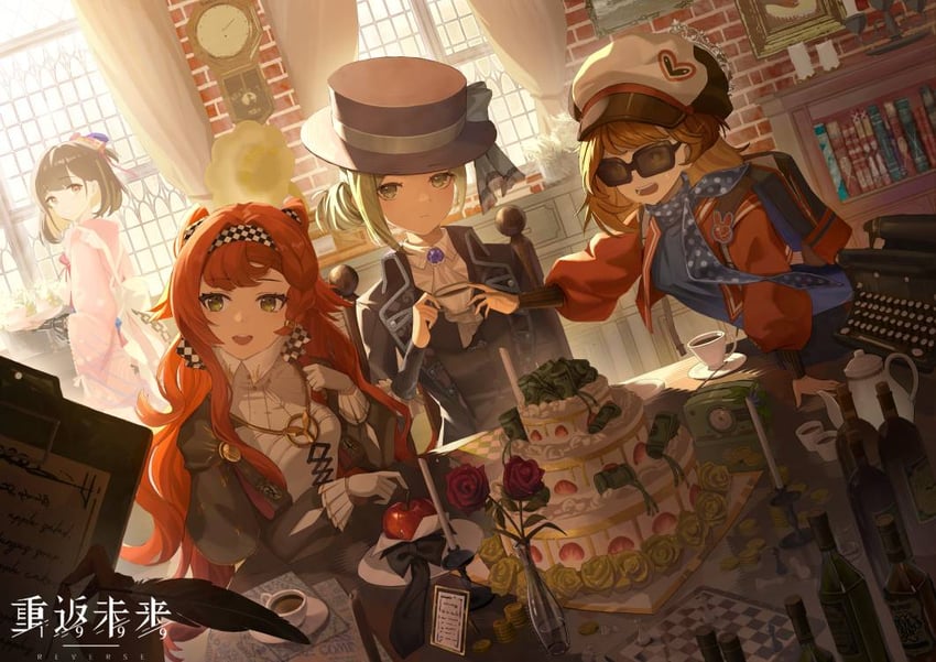 vertin, sonetto, regulus, apple, and satsuki (reverse:1999) drawn by meidi1016