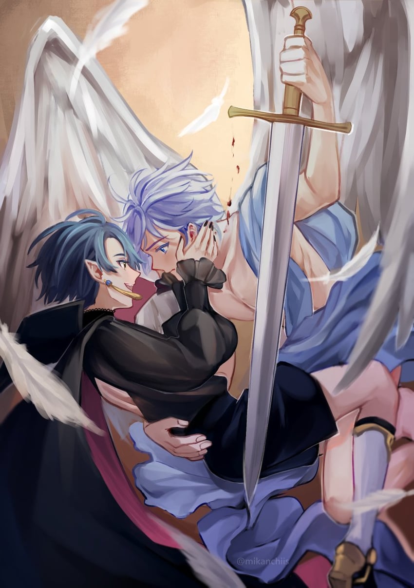 xingqiu and chongyun (genshin impact) drawn by mikanchii