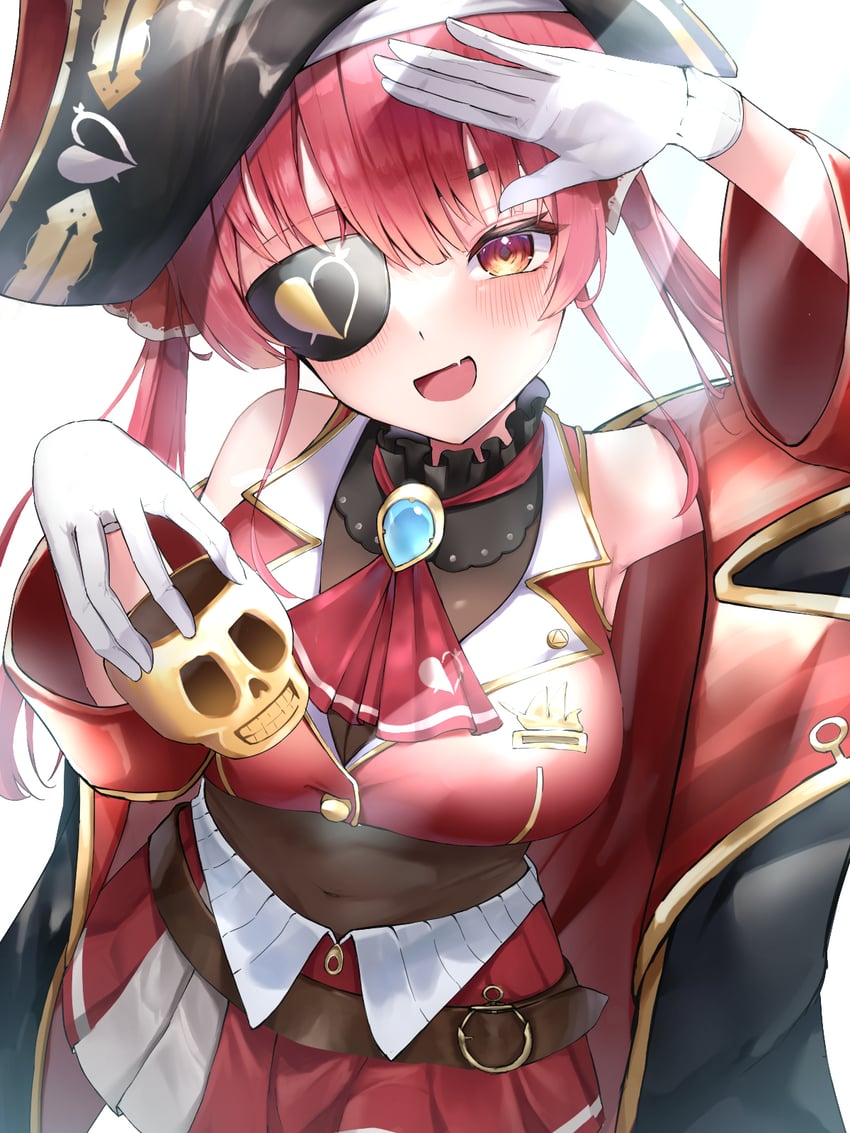 houshou marine and dokuro-kun (hololive) drawn by scarf_(50464982)
