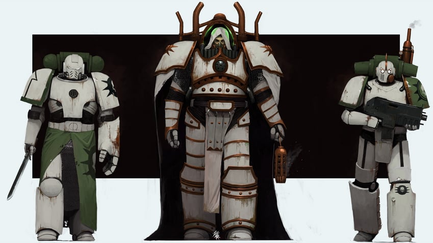adeptus astartes and mortarion (warhammer 40k) drawn by taz-mar