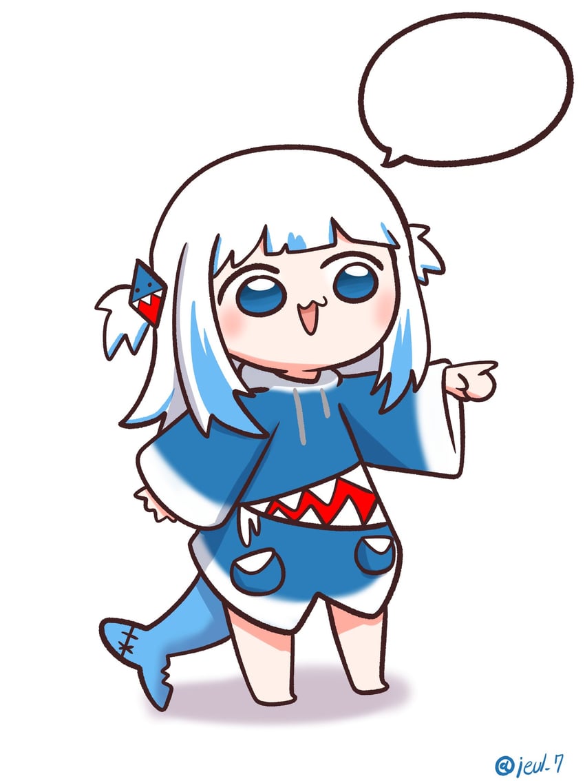 gawr gura (hololive and 1 more) drawn by eiul