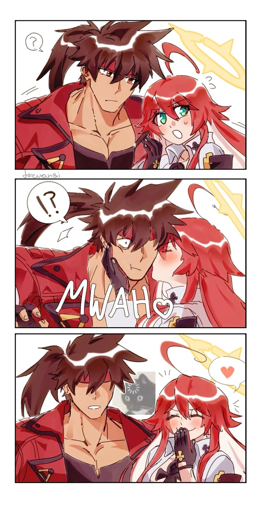 jack-o' valentine and sol badguy (guilty gear and 1 more) drawn by tazuransi
