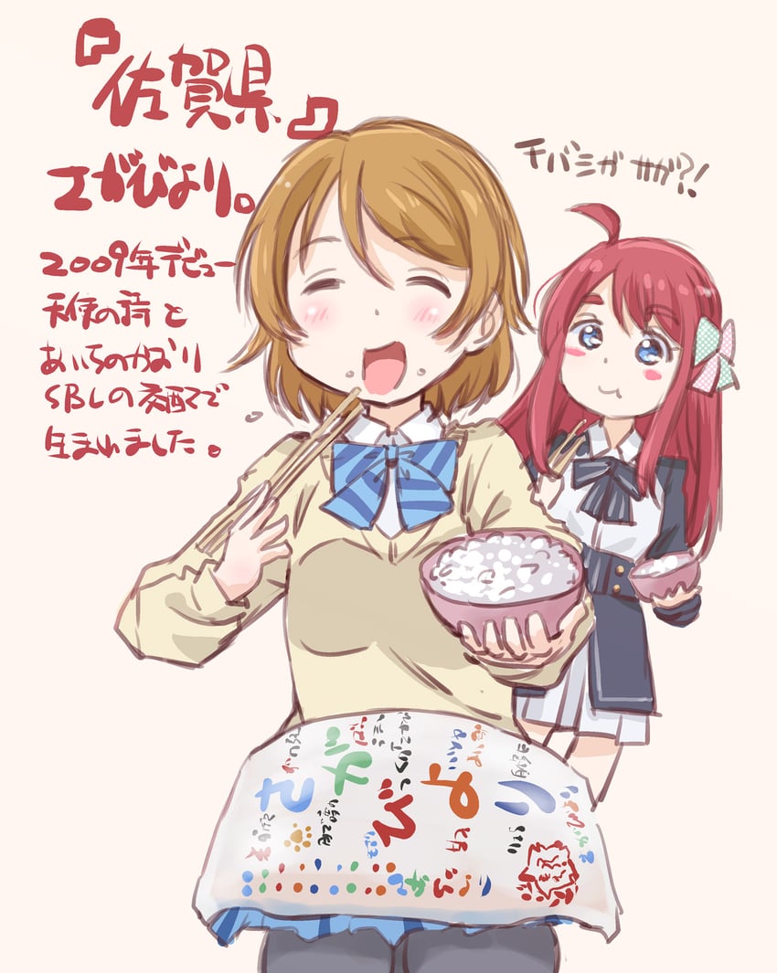 koizumi hanayo and minamoto sakura (love live! and 2 more) drawn by maruyo