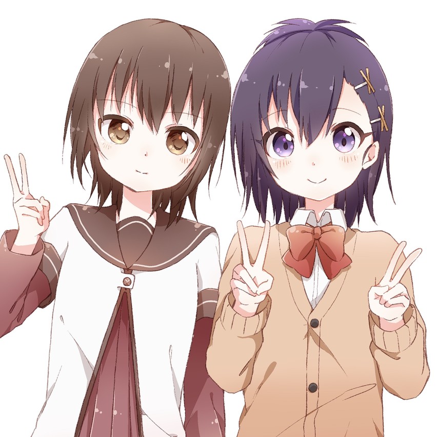 funami yui and vignette tsukinose april (yuruyuri and 2 more) drawn by bafarin