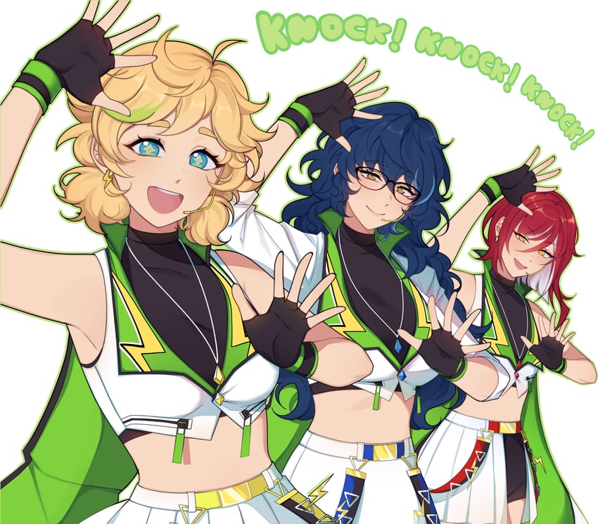 sakasaki natsume, harukawa sora, and aoba tsumugi (ensemble stars!) drawn by lummy_yummy