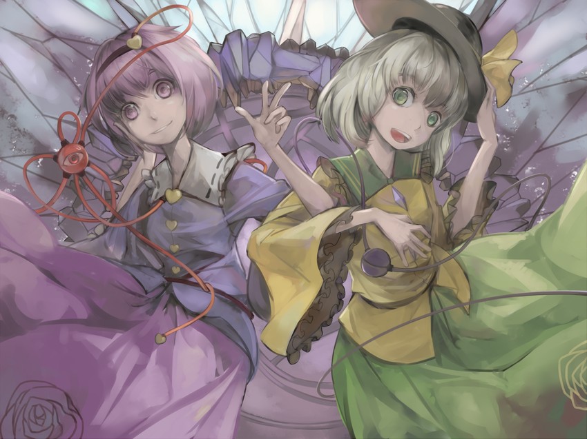 komeiji koishi and komeiji satori (touhou) drawn by maz_(fanxuying)