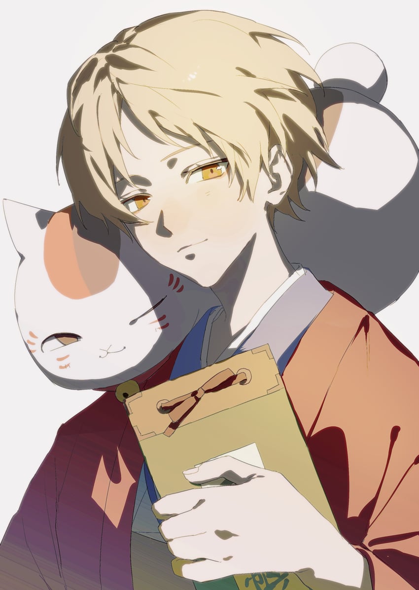 natsume takashi and nyanko-sensei (natsume yuujinchou) drawn by 333takoyaki