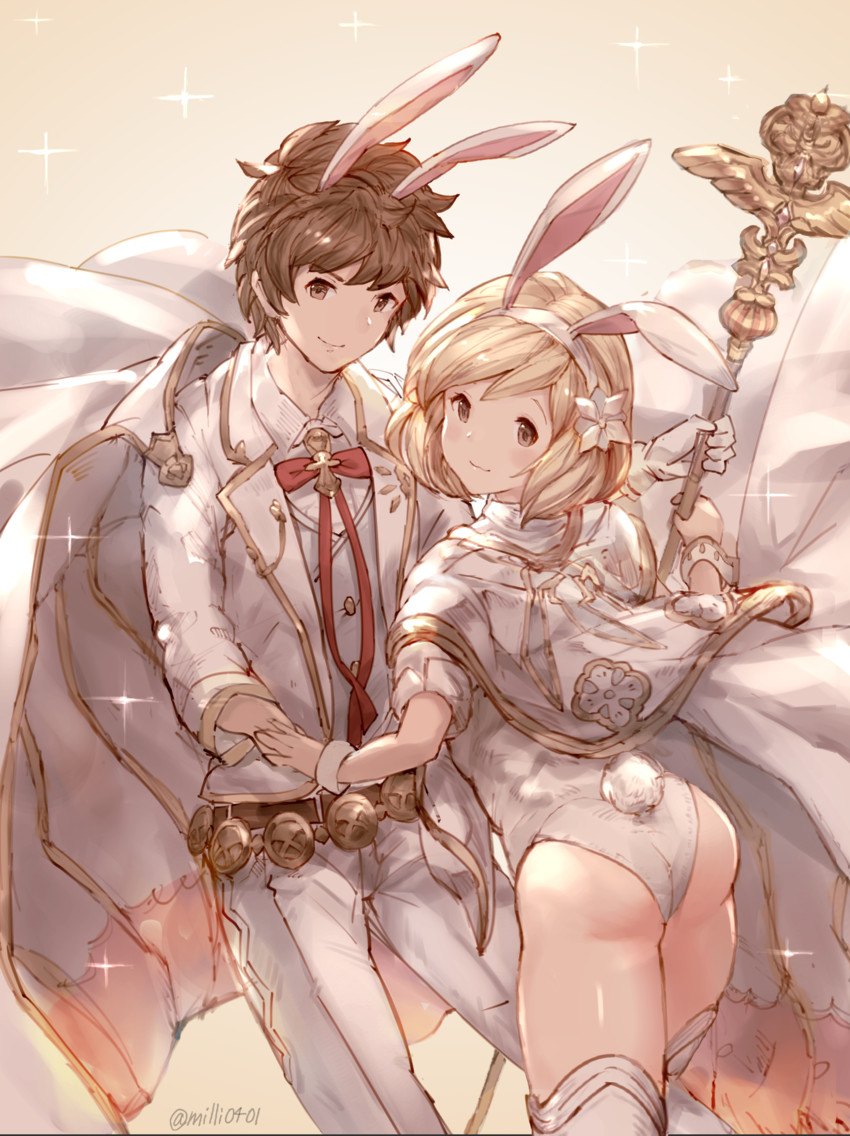 djeeta, gran, and sage (granblue fantasy) drawn by milli_little