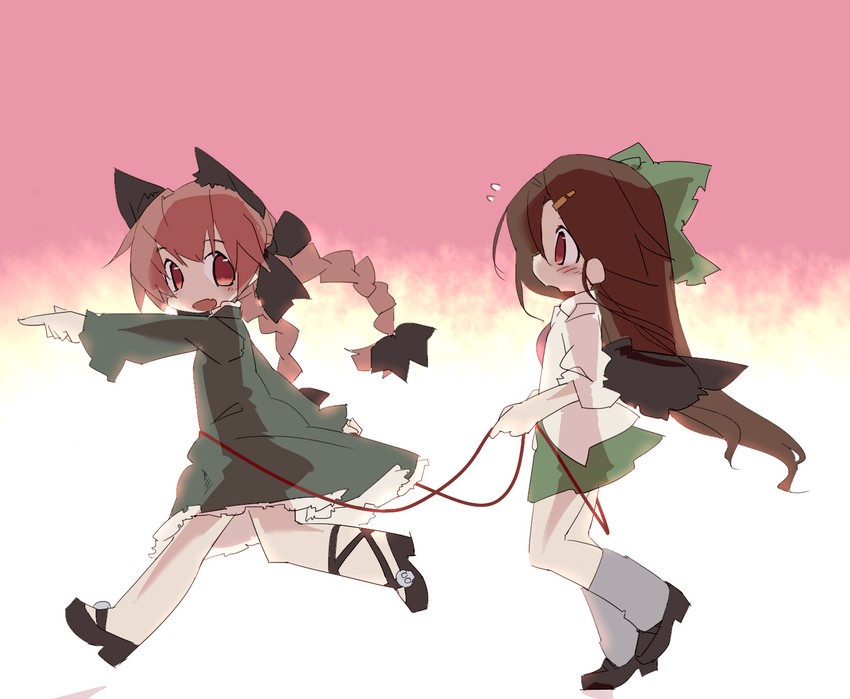 kaenbyou rin and reiuji utsuho (touhou) drawn by usada_o