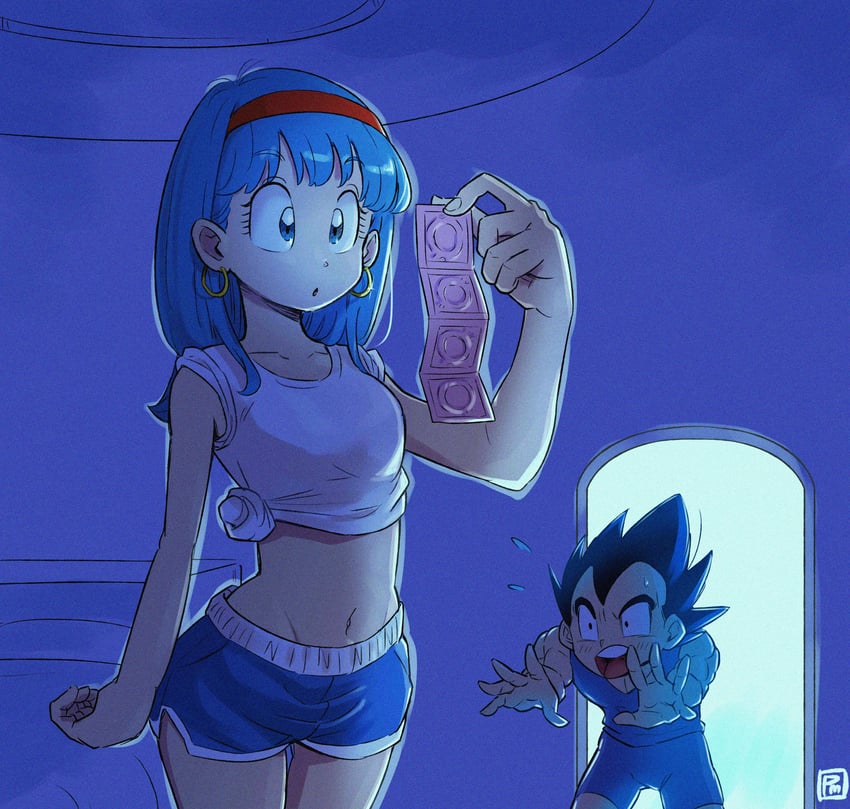 vegeta and bra (dragon ball and 1 more) drawn by yuichi_ishikawa