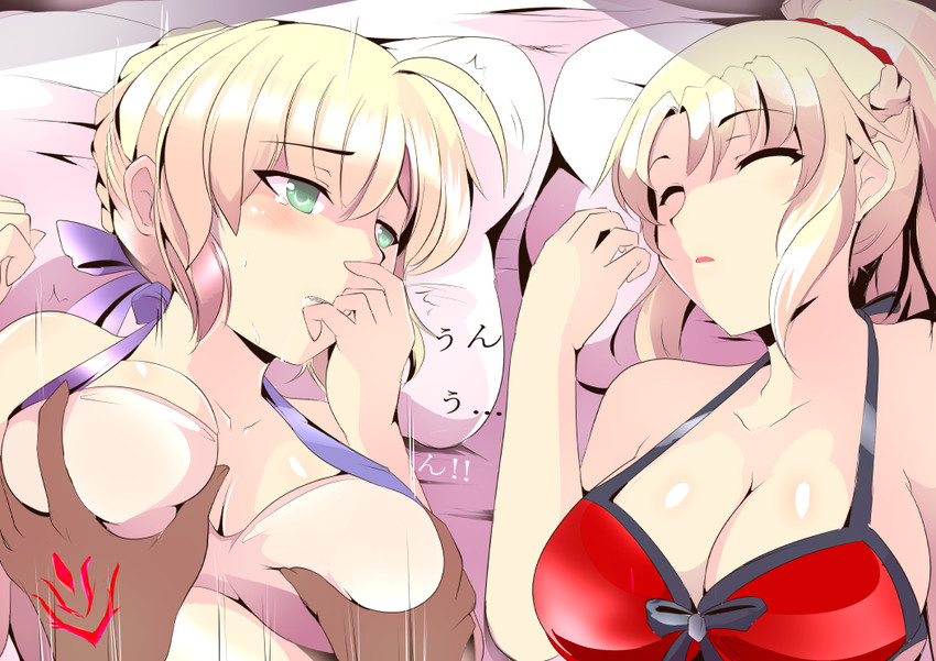 artoria pendragon and mordred (fate and 2 more) drawn by meow7tail