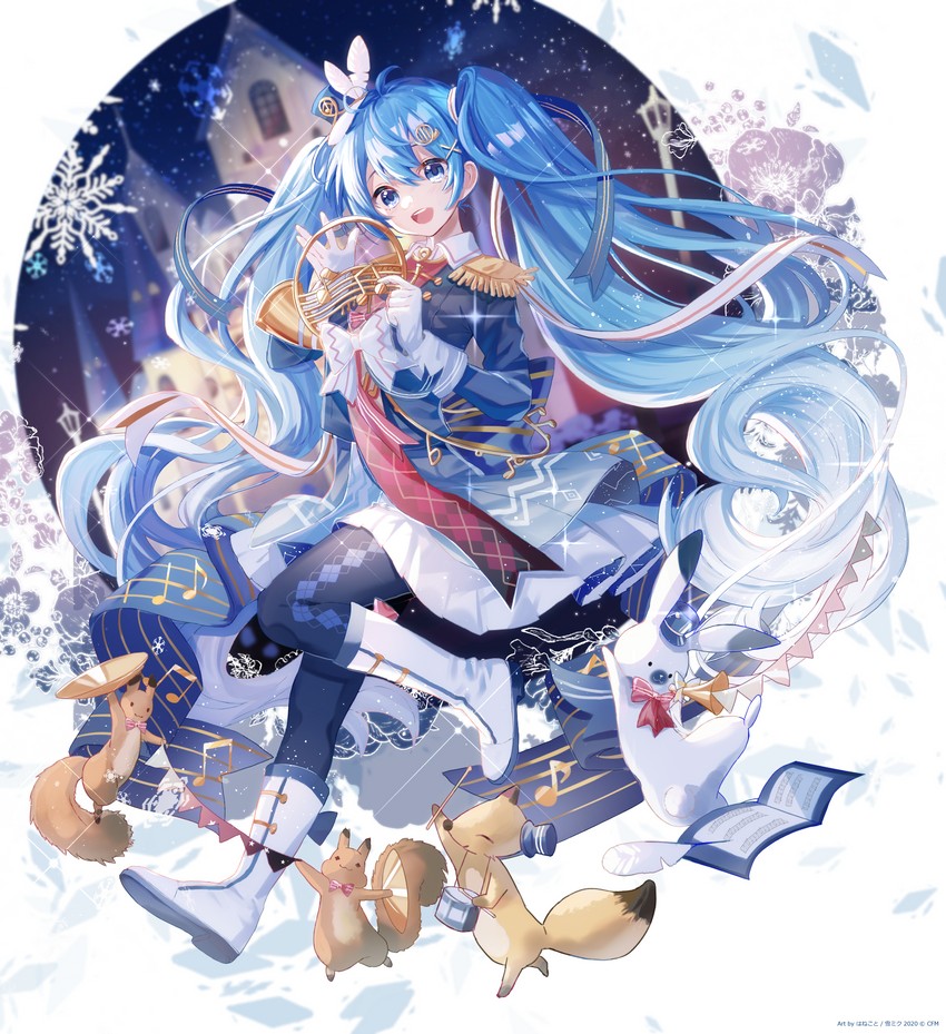 hatsune miku, yuki miku, and rabbit yukine (vocaloid and 1 more) drawn by aono_99