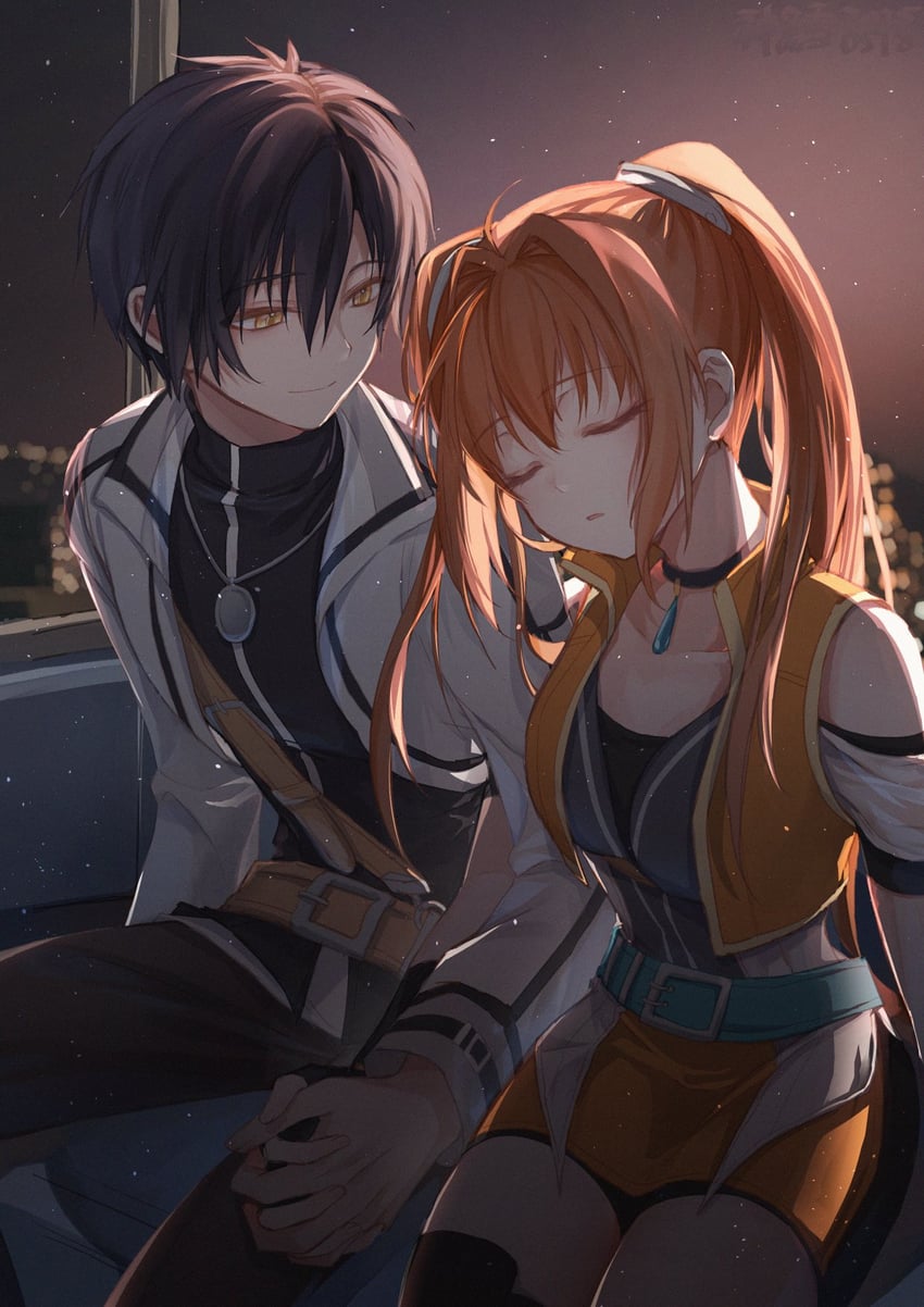 estelle bright and joshua bright (eiyuu densetsu and 2 more) drawn by willfin