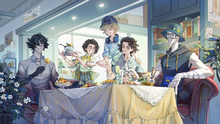 jack, florian brand, matthias czernin, fool's gold, and louis (identity v) drawn by dengyuantai