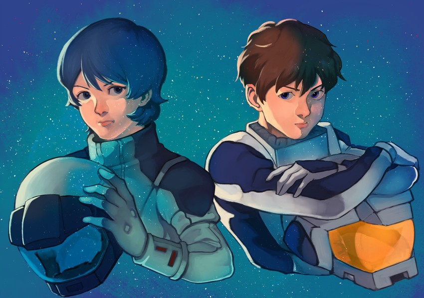 amuro ray and kamille bidan (gundam and 1 more) drawn by 13_sanami