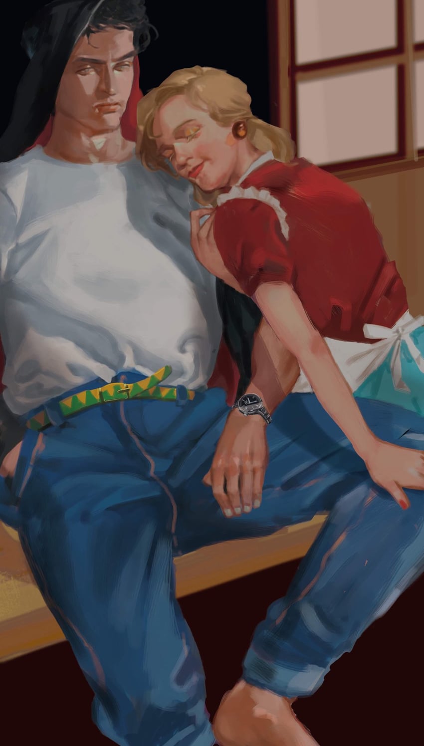 kujo jotaro and kujo holy (jojo no kimyou na bouken and 1 more) drawn by danart14020