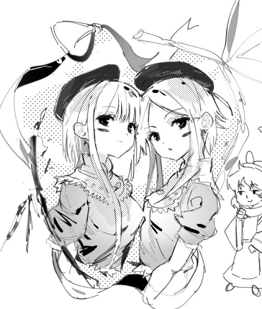 matara okina, nishida satono, and teireida mai (touhou) drawn by sesmkun