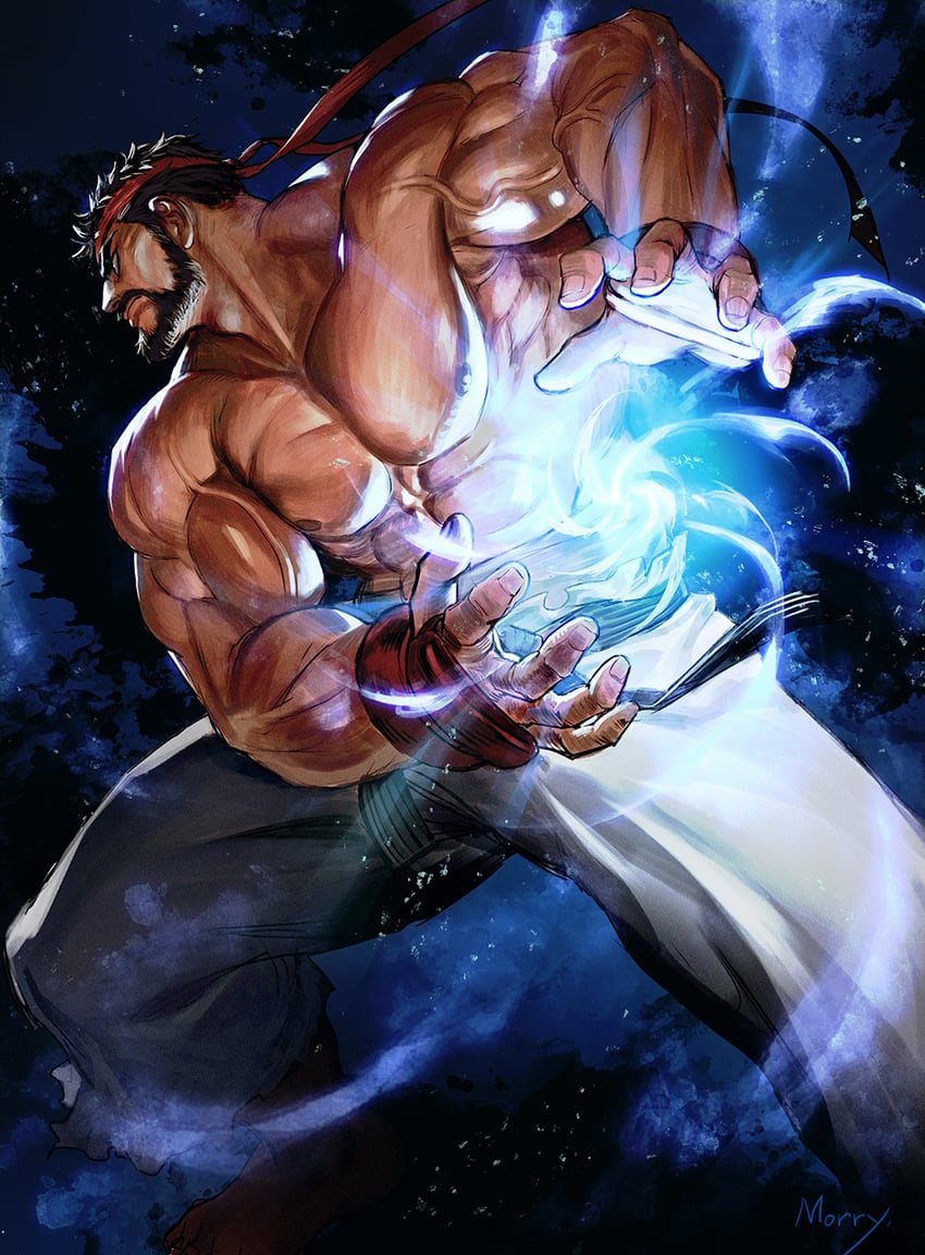 ryu (street fighter and 1 more) drawn by morry