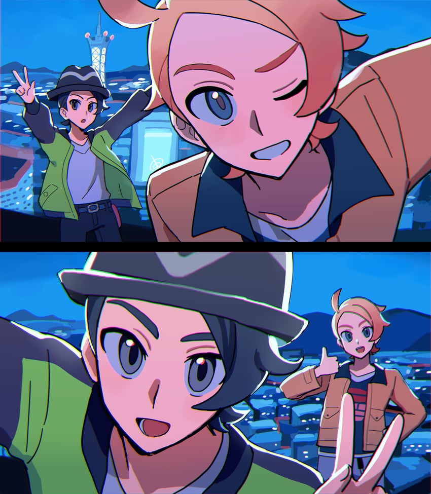 paxton and urbain (pokemon and 1 more) drawn by kuru_(4rfw7)