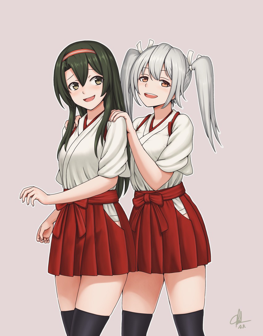 zuikaku, shoukaku, zuikaku kai ni, and shoukaku kai ni (kantai collection) drawn by durian12