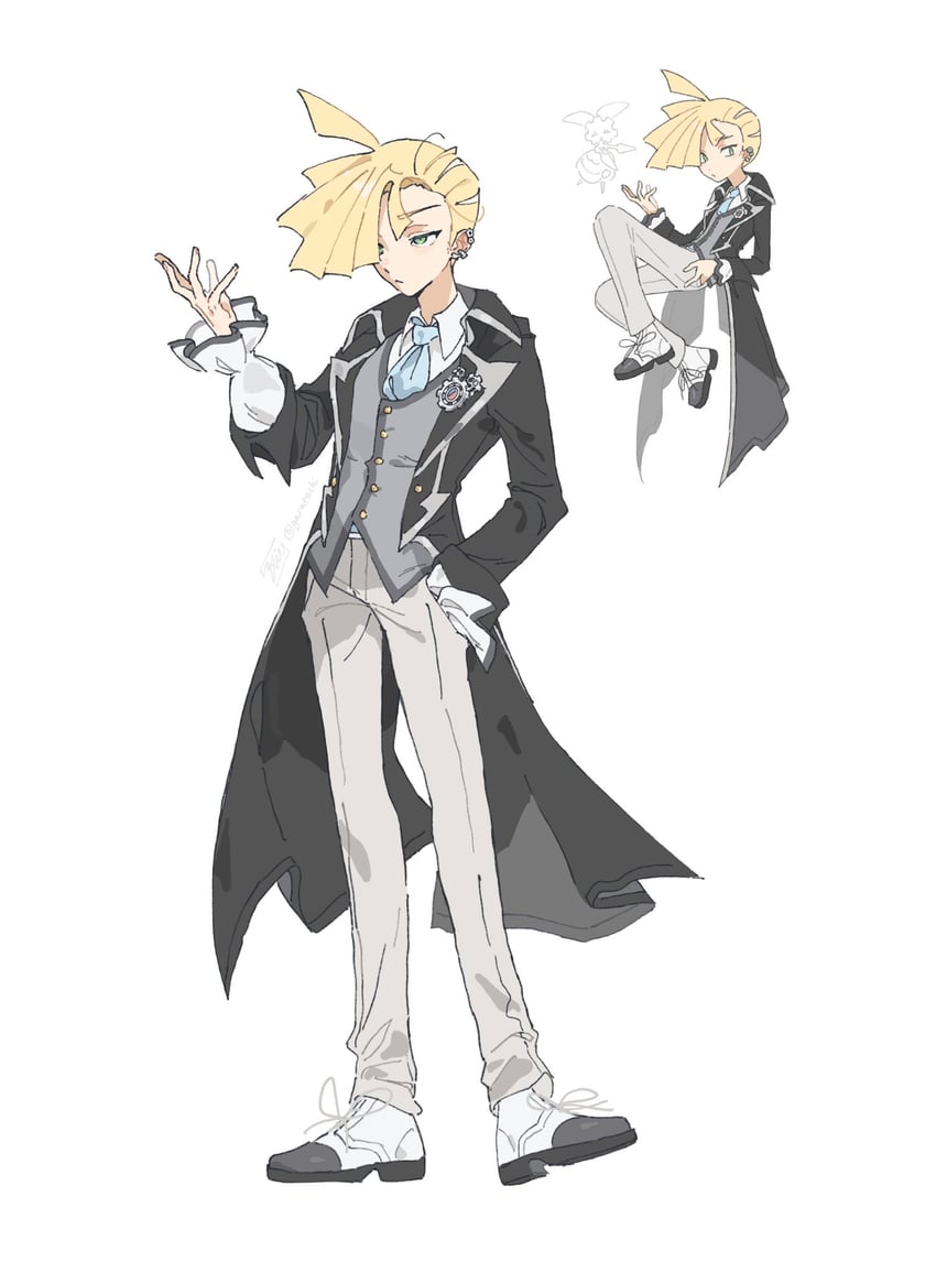 gladion and magearna (pokemon and 1 more) drawn by garatechi