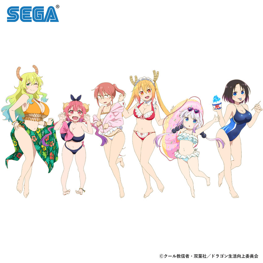 kanna kamui, tohru, lucoa, ilulu, kobayashi, and 1 more (kobayashi-san chi no maidragon and 1 more)