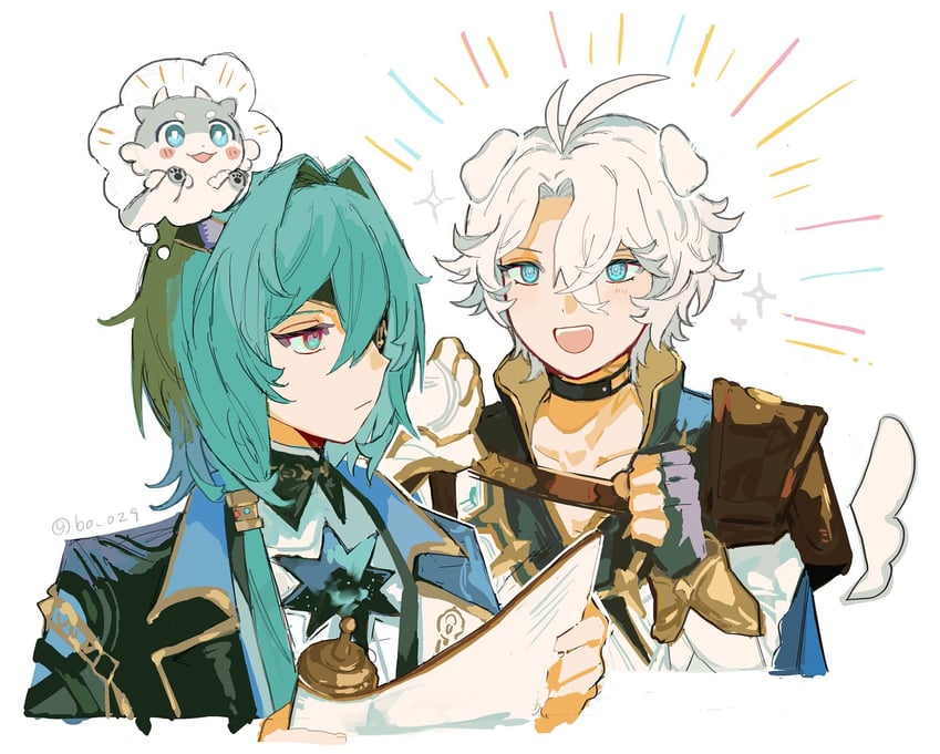 phainon and anaxa (honkai and 1 more) drawn by shima_(vivi_do)