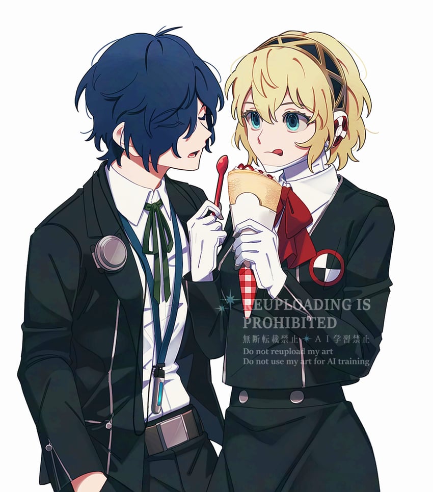 yuuki makoto and aigis (persona and 1 more) drawn by elulit2