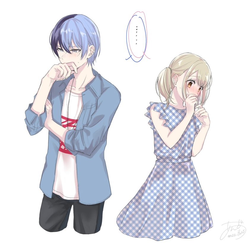 aoyagi touya and azusawa kohane (project sekai) drawn by anzu_(moon_1014)