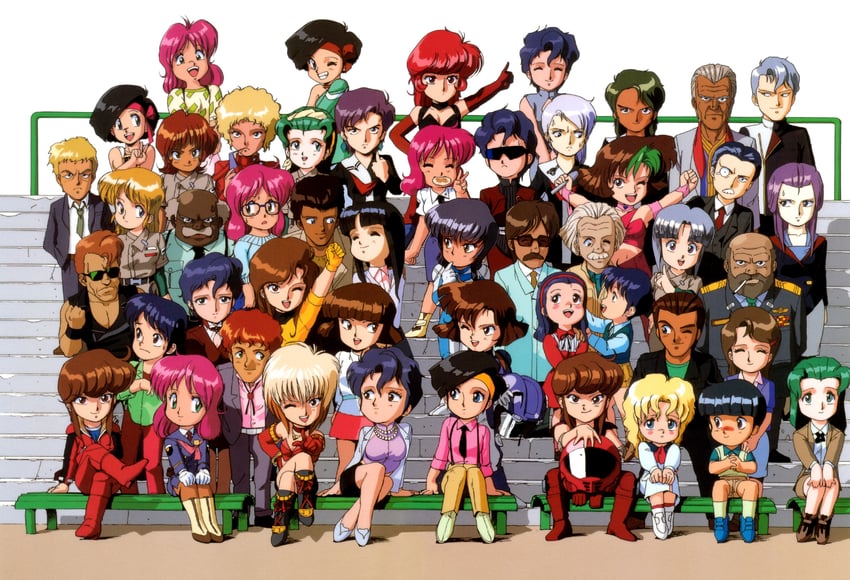 priscilla asagiri, nene romanova, sylia stingray, linna yamazaki, reika chang, and 1 more (bubblegum crisis) drawn by sonoda_ken'ichi