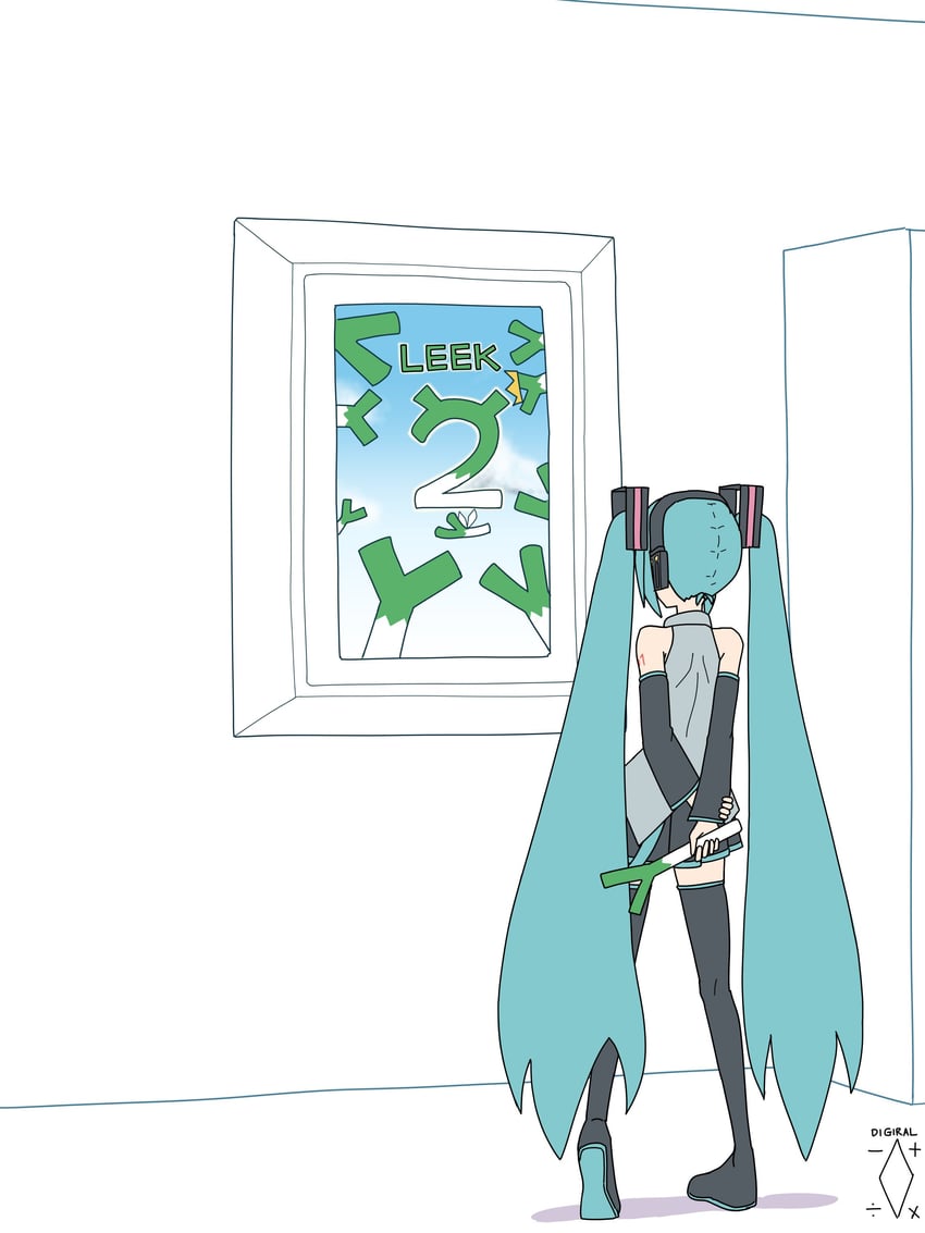 hatsune miku (vocaloid and 2 more) drawn by digiral