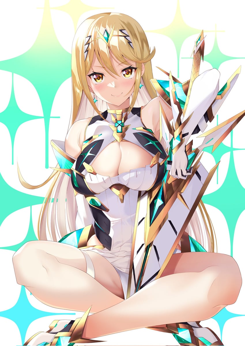 mythra (xenoblade chronicles and 1 more) drawn by daive