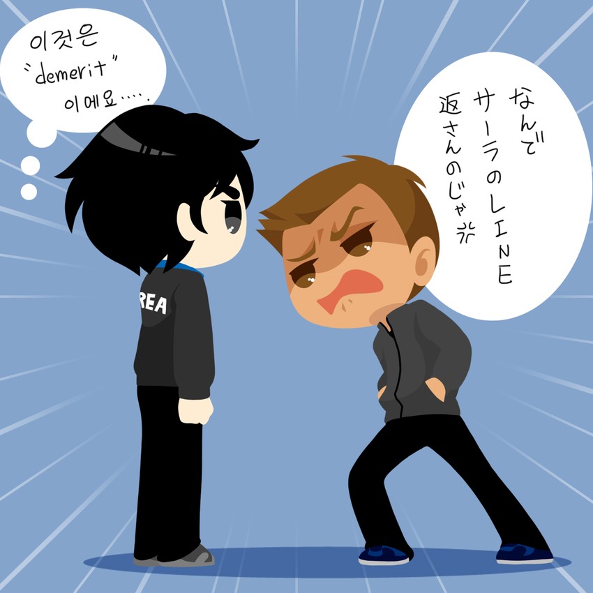 lee seung-gil and michele crispino (yuri!!! on ice) drawn by kaorin_minogue