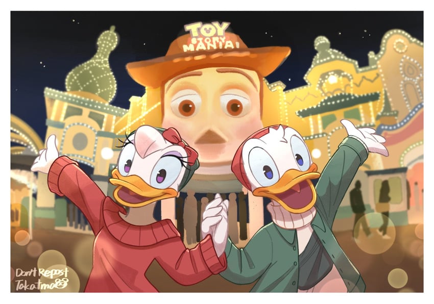 donald duck, daisy duck, and sheriff woody (mickey mouse & friends and 3 more) drawn by takatmaorange