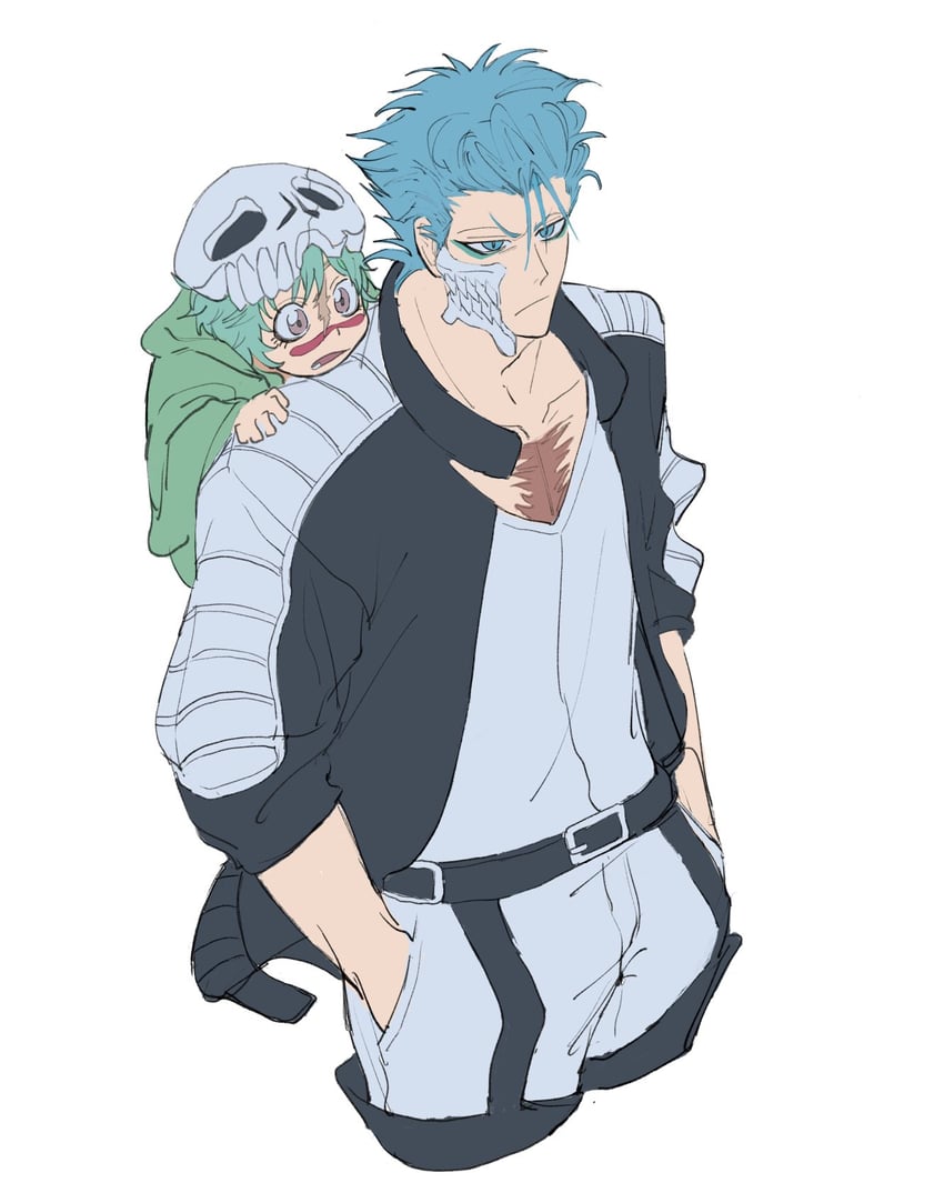 nelliel tu odelschwanck and grimmjow jaegerjaquez (bleach and 1 more) drawn by inutaro63