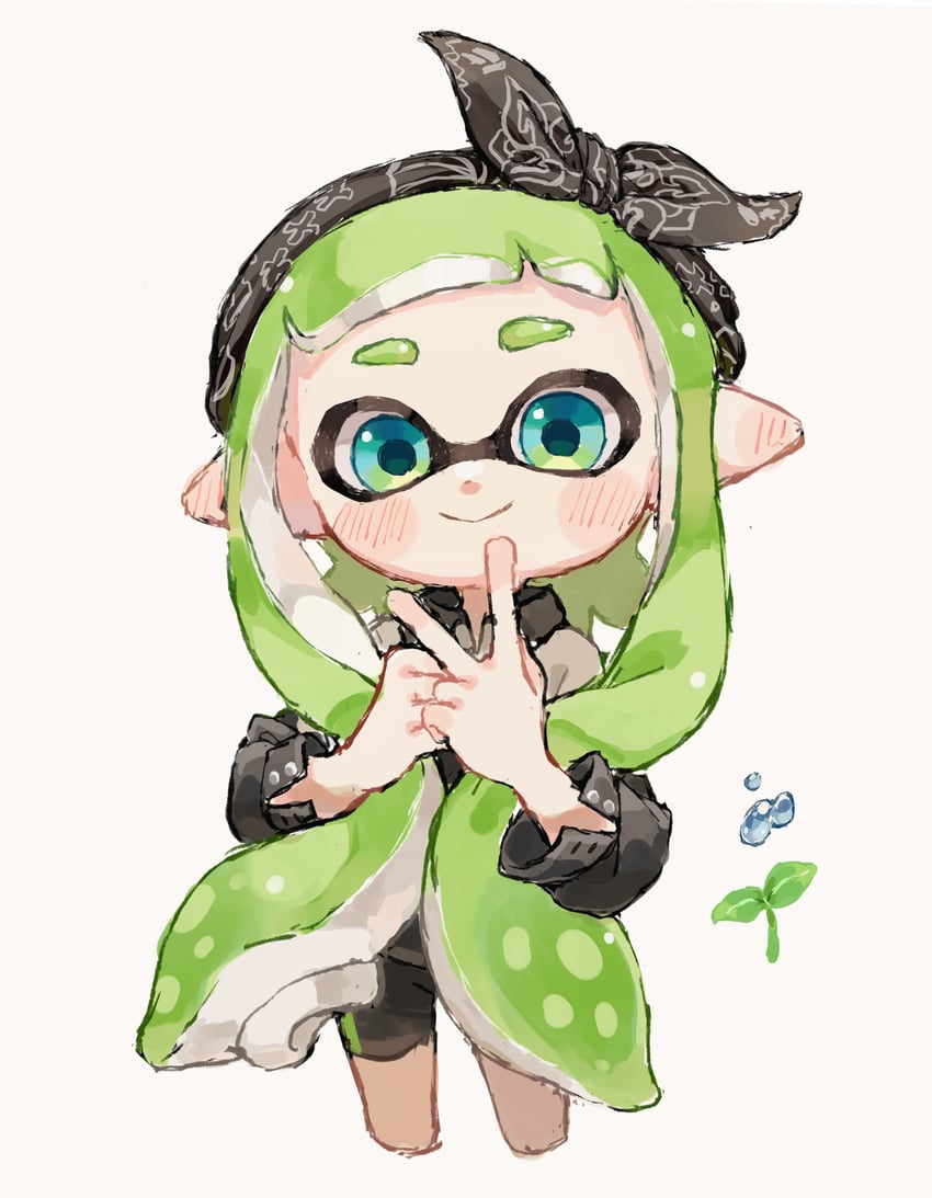inkling player character and inkling girl (splatoon) drawn by myon_rio