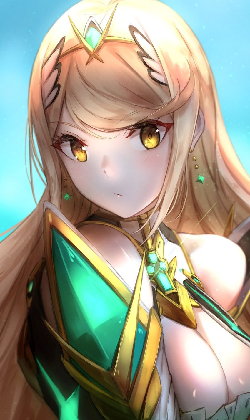 mythra (xenoblade chronicles and 1 more) drawn by ippers