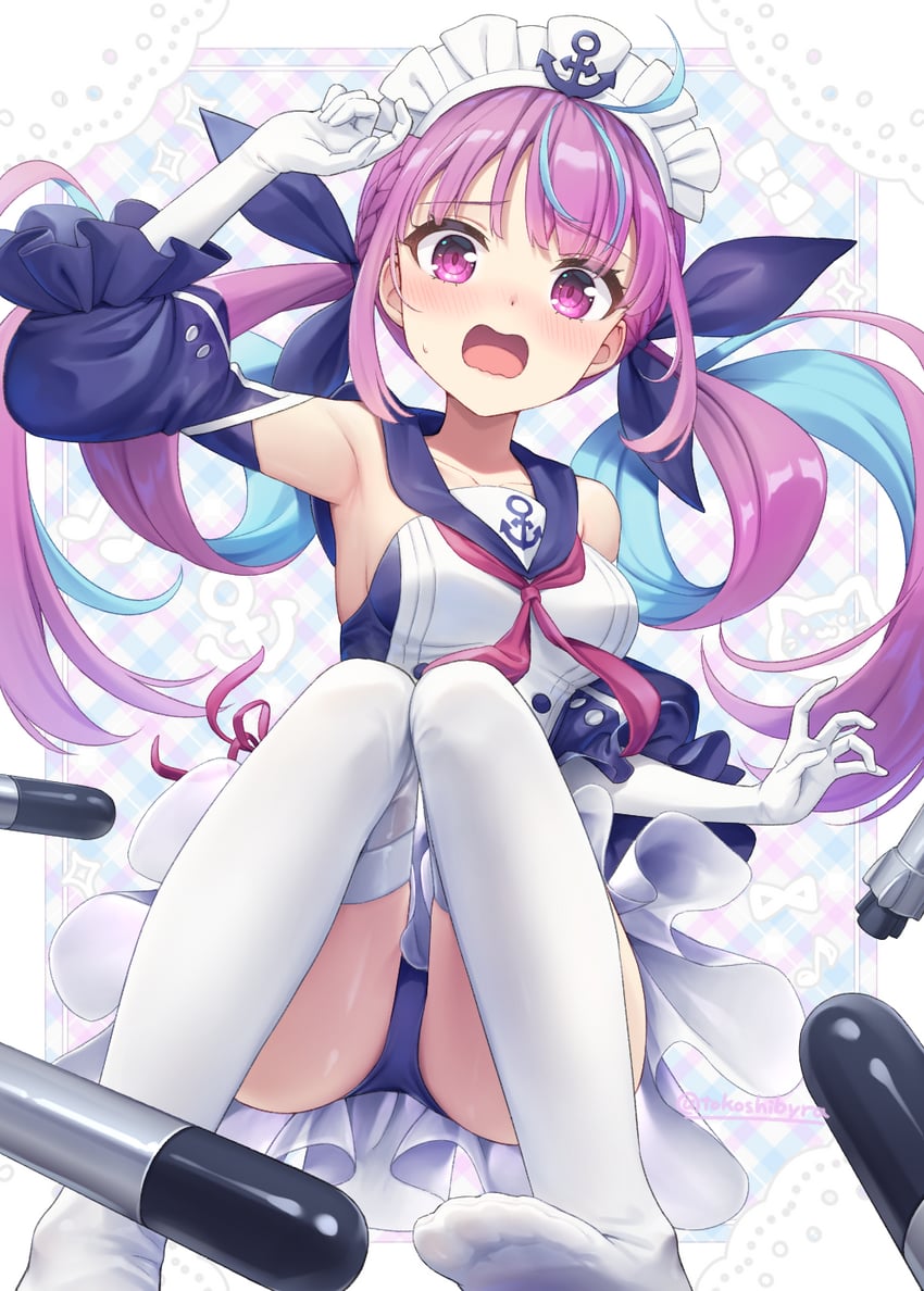 minato aqua (hololive and 1 more) drawn by tokoshibyra