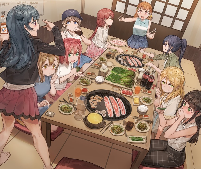 watanabe you, tsushima yoshiko, sakurauchi riko, takami chika, matsuura kanan, and 4 more (love live! and 1 more) drawn by free_style_(yohan1754)