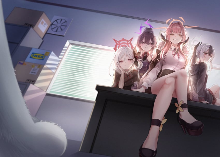 kayoko, aru, mutsuki, and haruka (blue archive and 1 more) drawn by leehong_studio