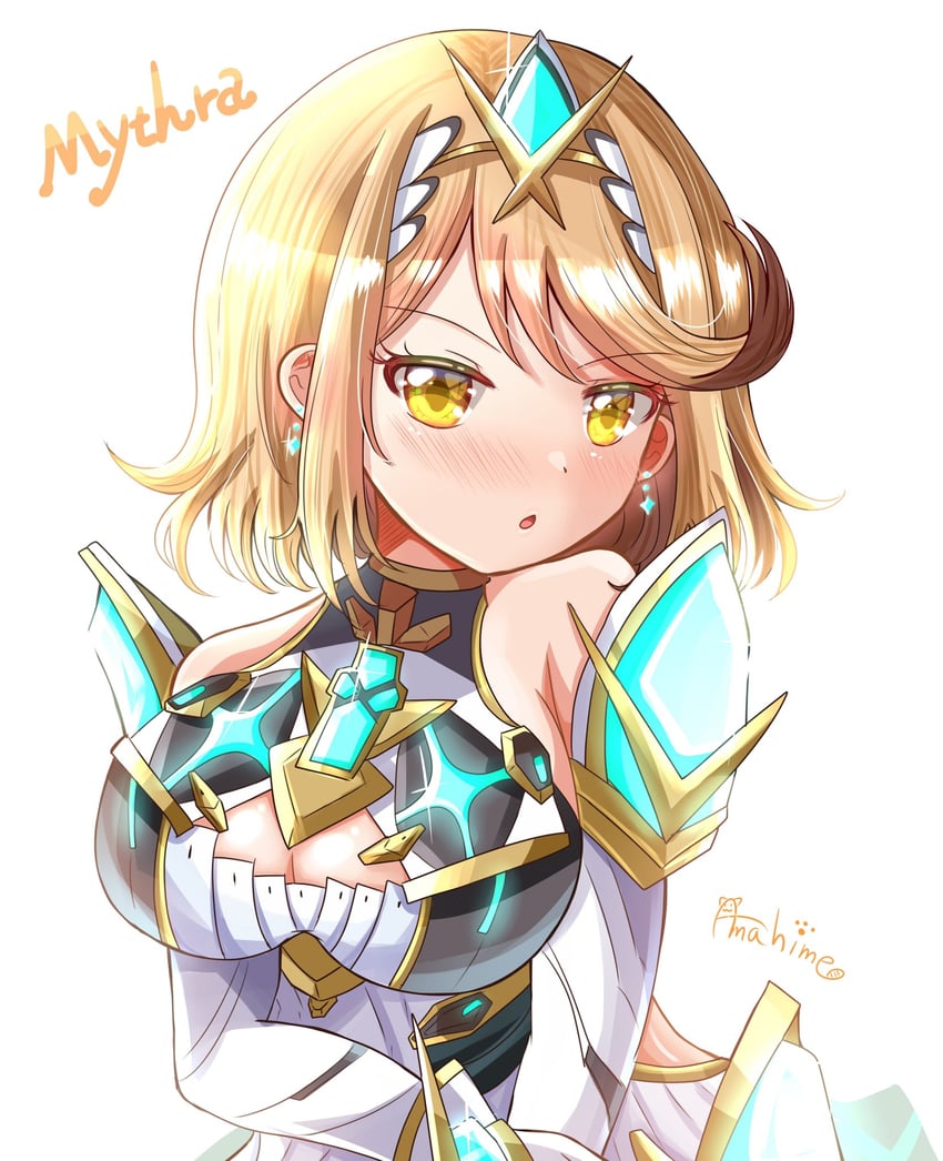 mythra (xenoblade chronicles and 1 more) drawn by amahime_kaichou