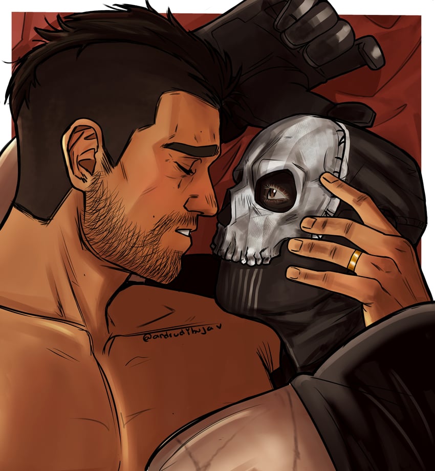 ghost and soap (call of duty and 1 more) drawn by andrudibuja