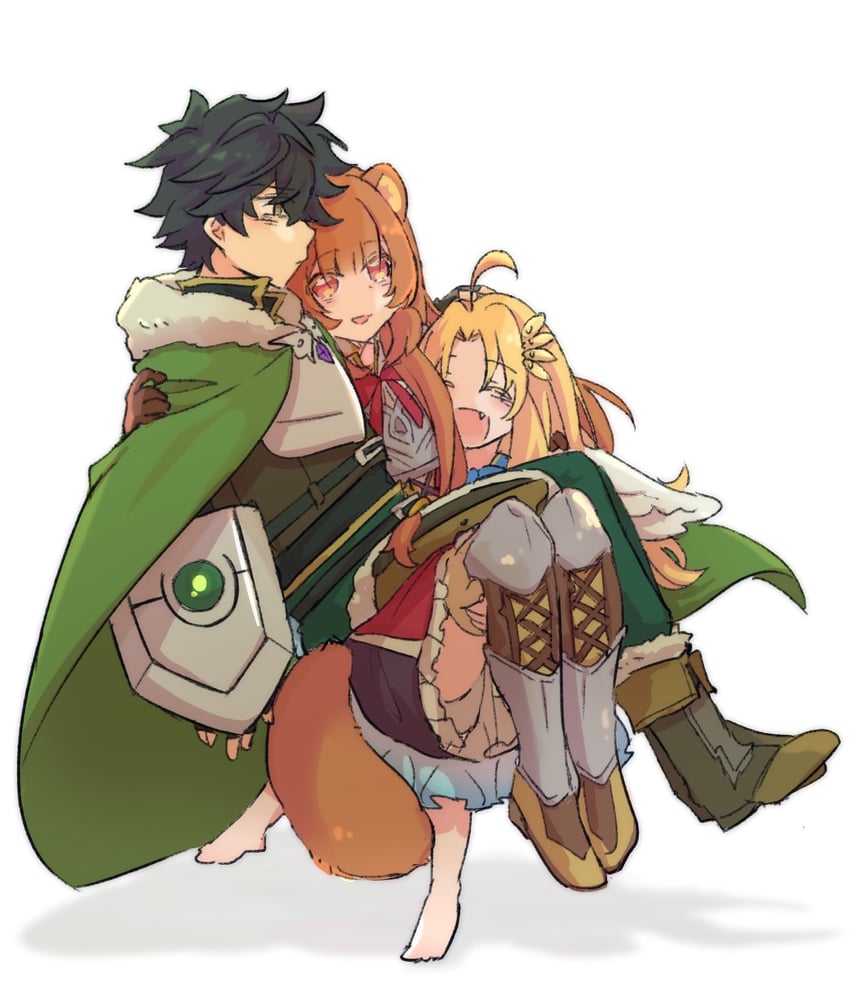 raphtalia, iwatani naofumi, and filo (tate no yuusha no nariagari) drawn by zourimushi_dd