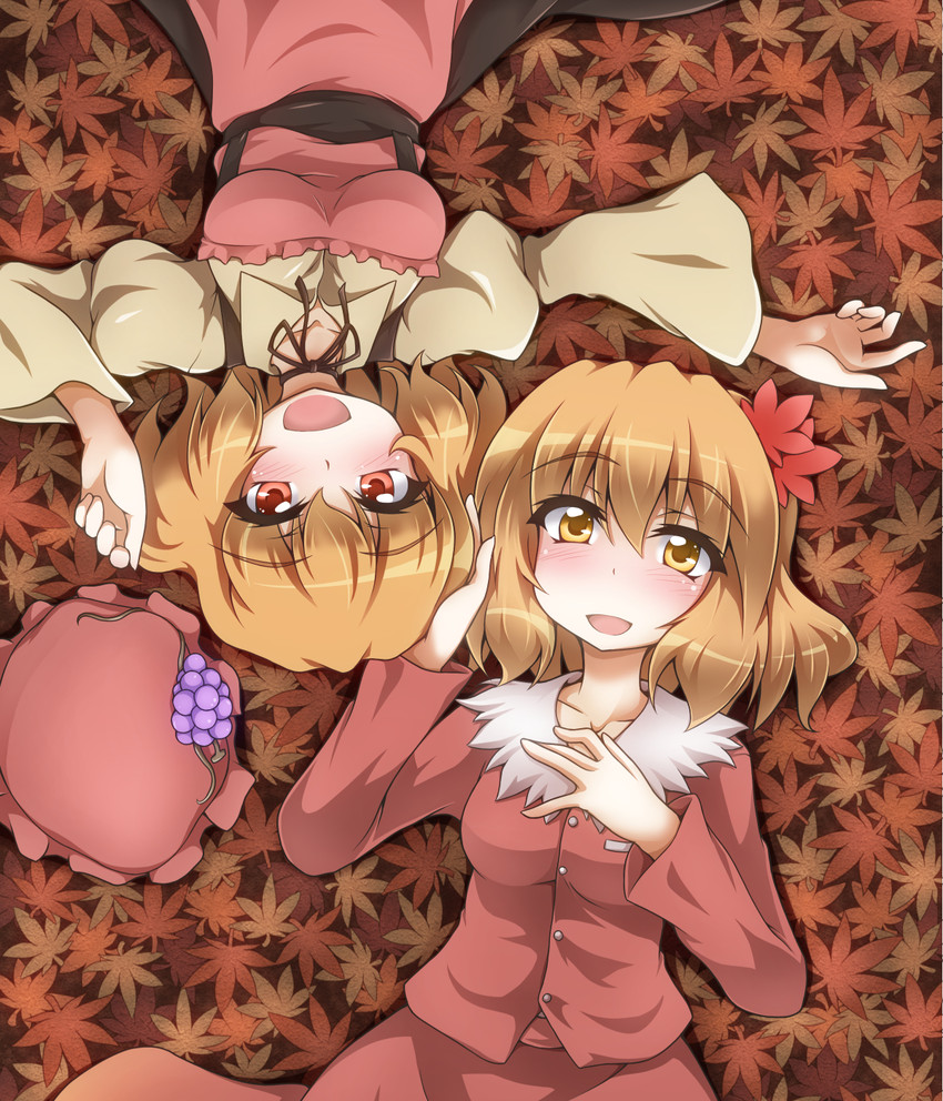 aki minoriko and aki shizuha (touhou) drawn by yoshihiro-m